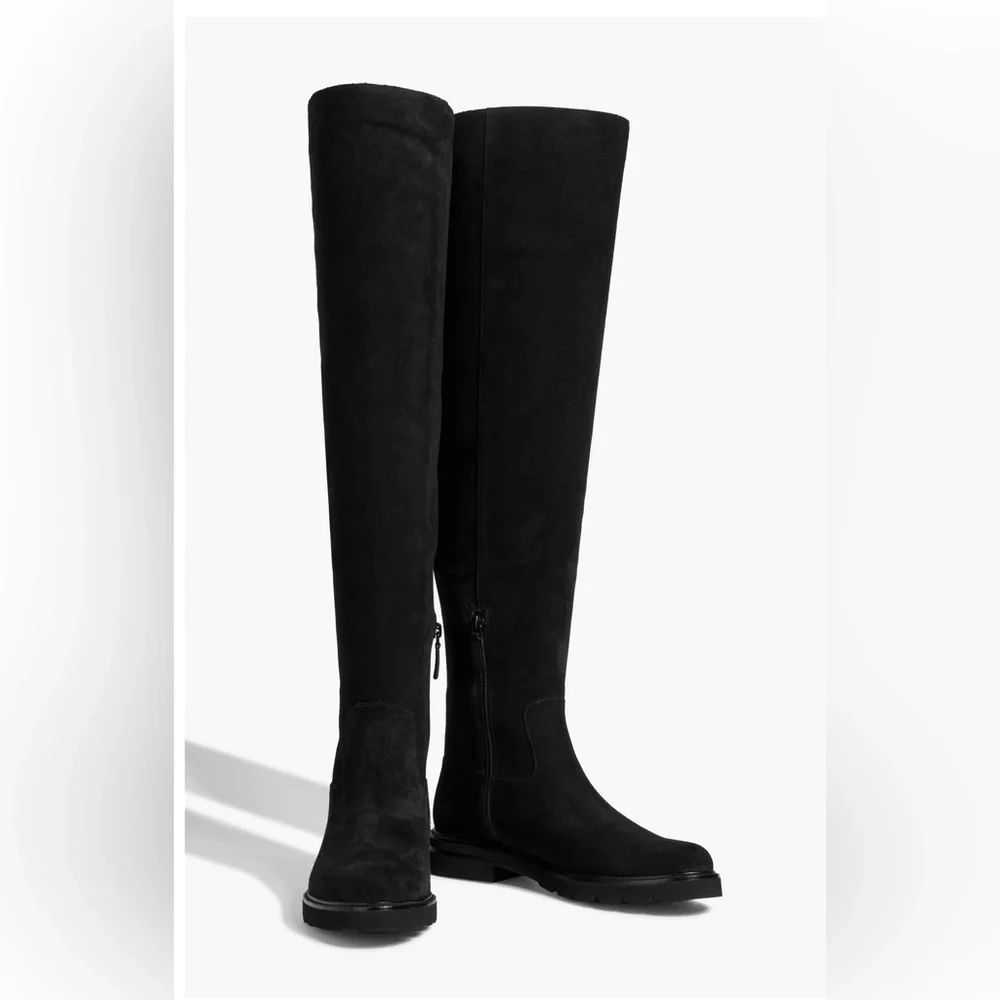 Stuart Weitzman Chicago Lug Suede Over-The-Knee Boot